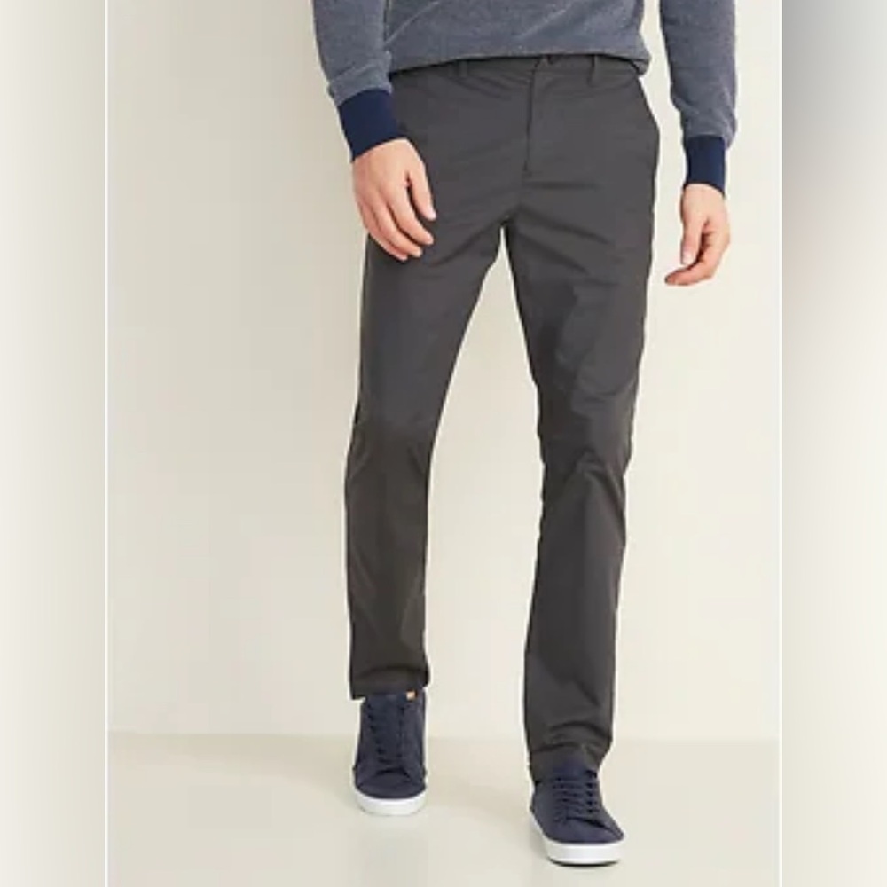 Old Navy Men Slim Built-In Flex Ultimate Tech Chino Performance Pants Gray 36x36